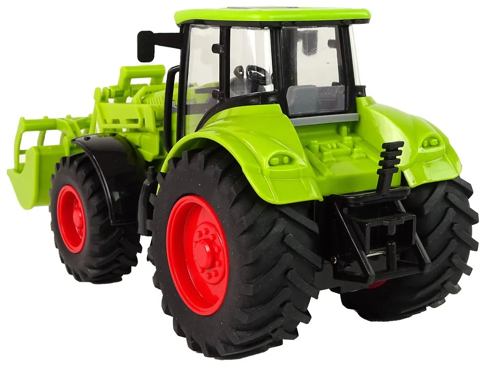 Lean Toys Zelený traktor s lyžicou na trecí pohon