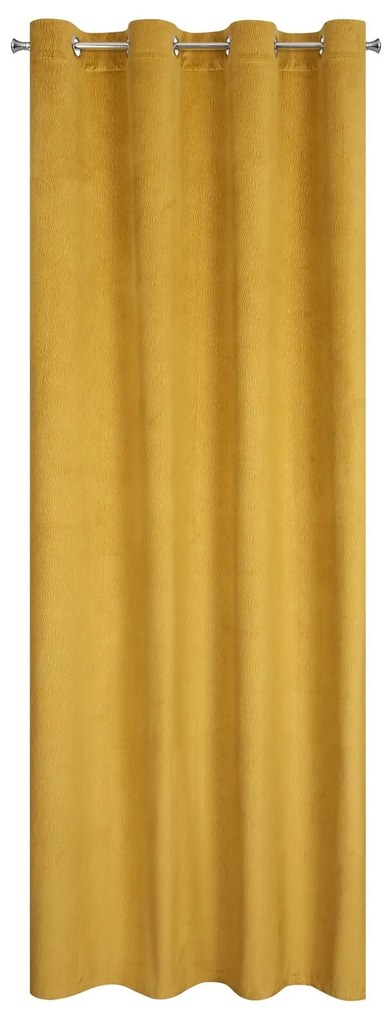 ZATEMŇOVACÍ ZÁVES NA KRÚŽKOCH LILI 140X250 CM MEDOVÁ