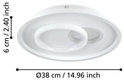Eglo 901246 - LED Stropné svietidlo TIRIOLO 1xLED/14W/230V + 1xLED/8,5W biela