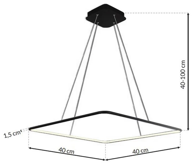 Závesné LED svietidlo Nix, 1x LED 25w, 3000k, b
