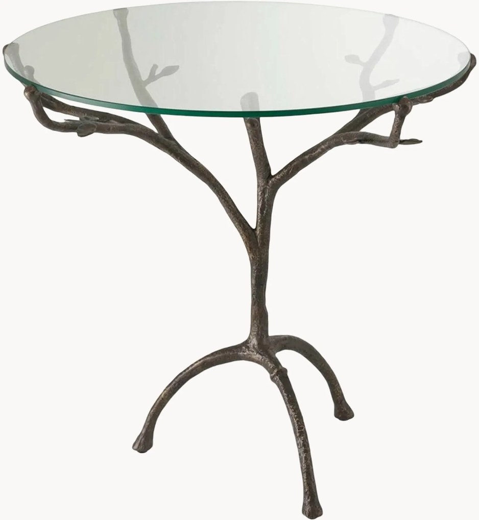 Okrúhly jedálenský stôl so sklenenou doskou Christophe, Ø 80 cm