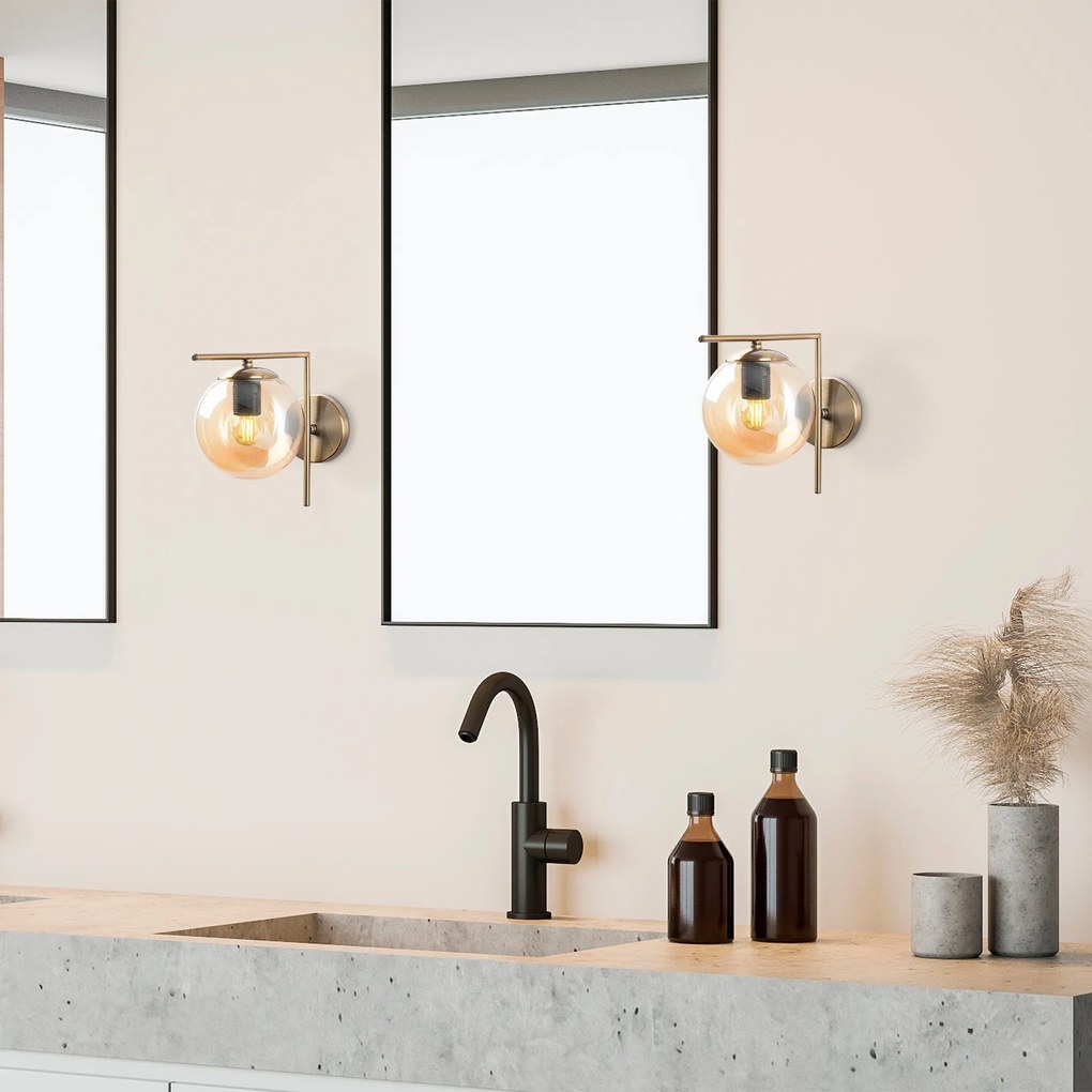 Nástenná lampa Starožitná I zlatá