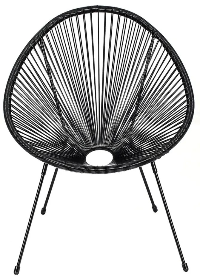 Čierne záhradné kreslo z umelého ratanu Bonami Selection Avocado