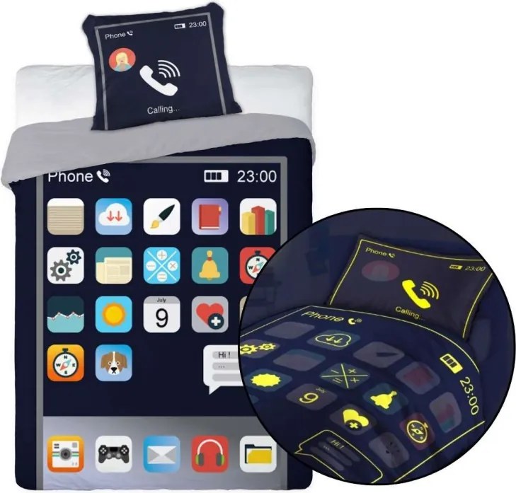 Obliečky detské Smartfon 140x200 + 70x90 cm Faro