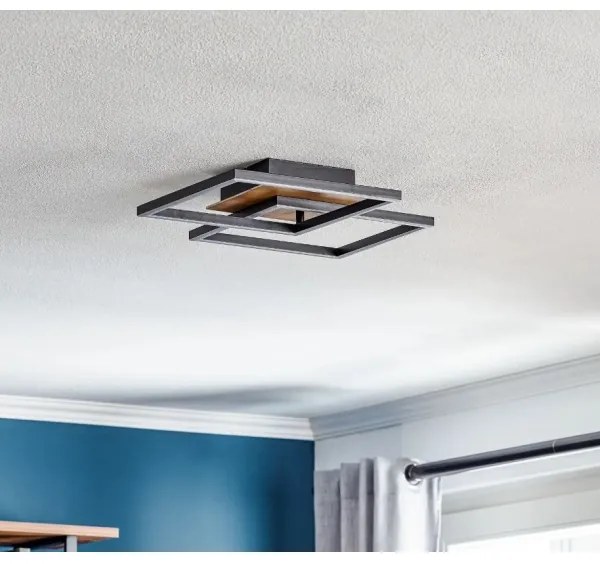 Briloner 3210-014 - LED Stmievateľné stropné svietidlo FRAME 2xLED/11W/230V hnedá