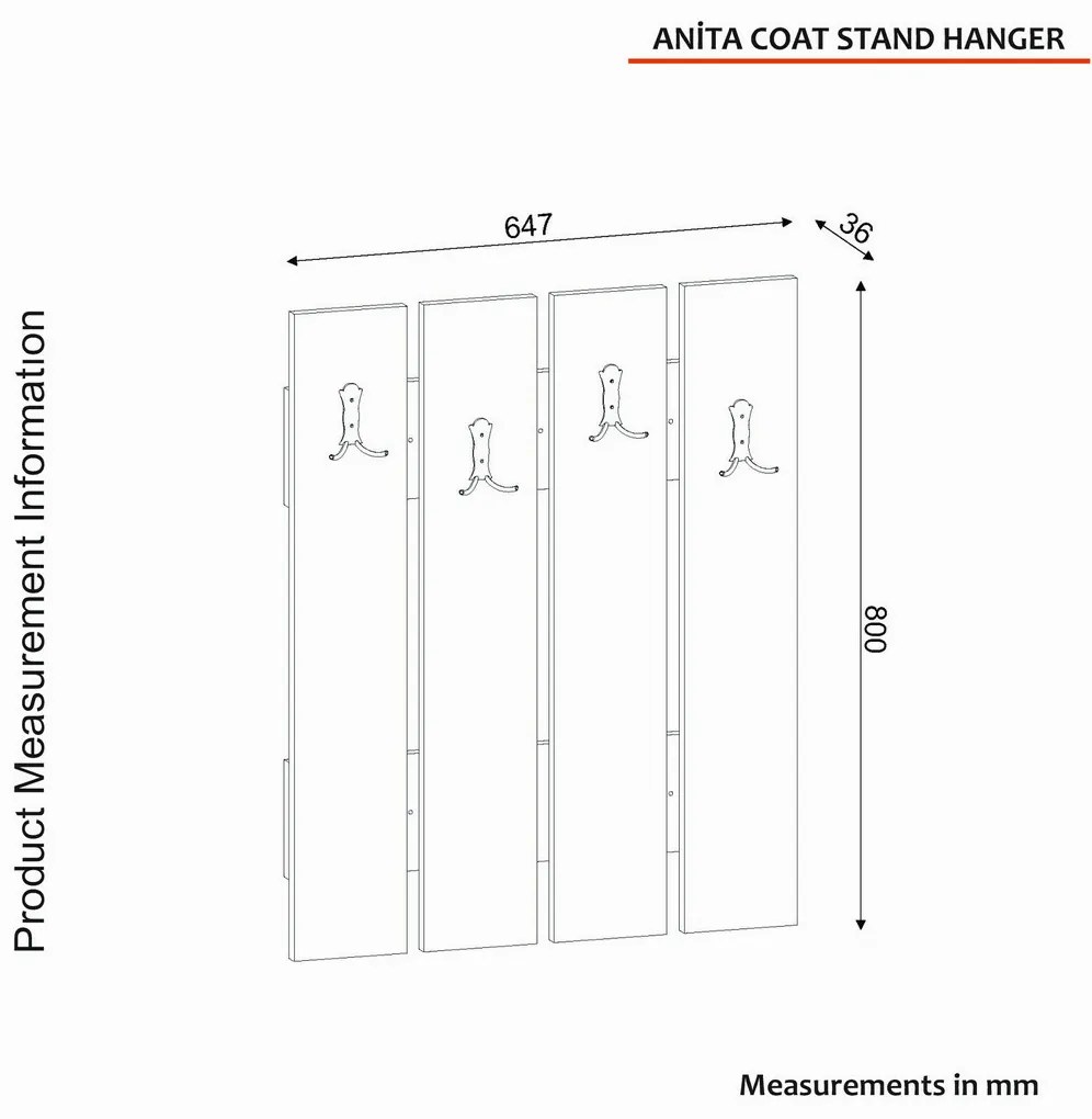 Nástenný vešiak Anita White