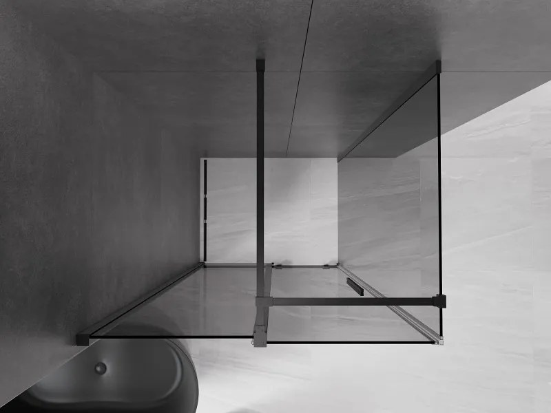 Mexen Velar, sprchový kút s posuvnými dverami 90 x 120 cm, 8mm šedé sklo, čierna matná, 871-090-120-41-70
