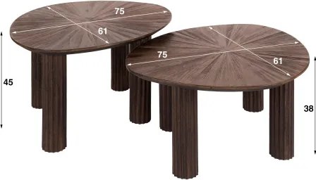 Konferenčný stôl 26-65 Maya 2-set Drevo Teak  - Komfort-nábytok