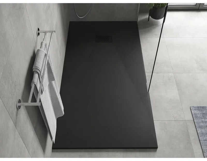 Mexen Hugo, obdĺžniková sprchová vanička SMC 180 x 90 cm, čierna, čierna krytka, 42709018-B