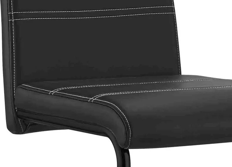 Jedálenská stolička Queens, čierna ekokoža