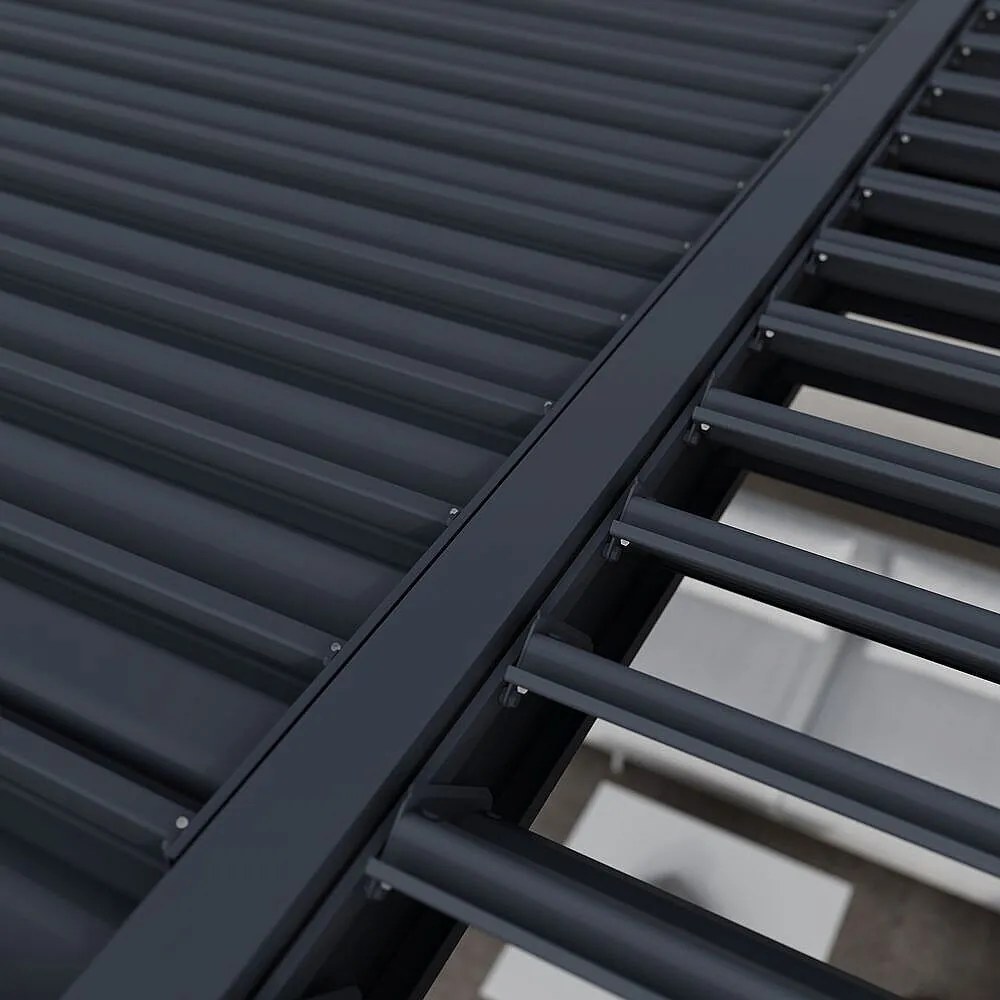 DEOKORK Záhradná hliníková pergola do stien 4x4 m (antracit)