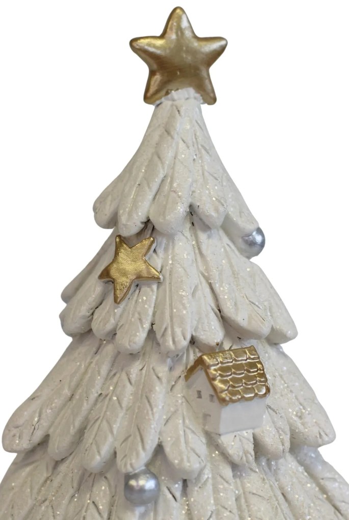 Bielo zlatý vianočný stromček 30cm