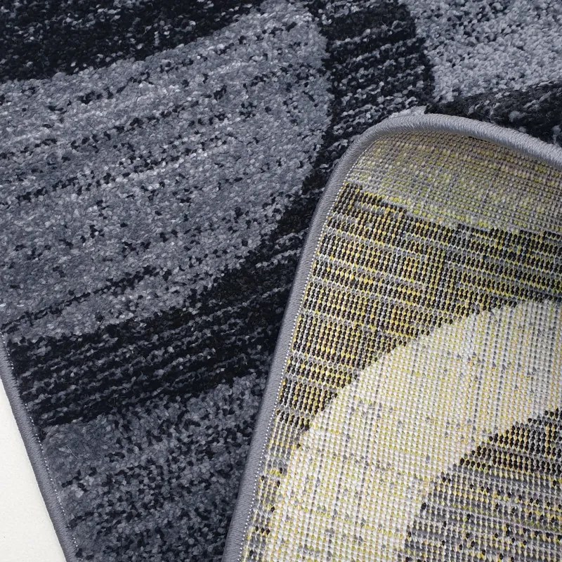 Kusový koberec Florida New 308-72 grey/black, 120x170, šedá, chodba / predsieň, Spoltex