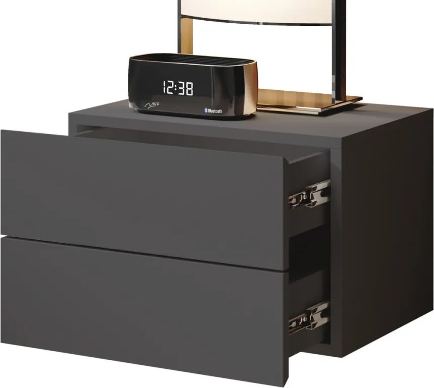 Nástenný nočný stolík Cabo, šedý grafit