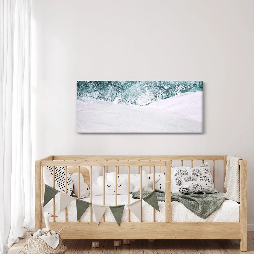 Obraz - Tyrkysová abstrakcia (120x50 cm)