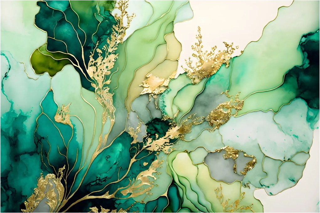 Obraz - Zelená abstrakcia (90x60 cm)