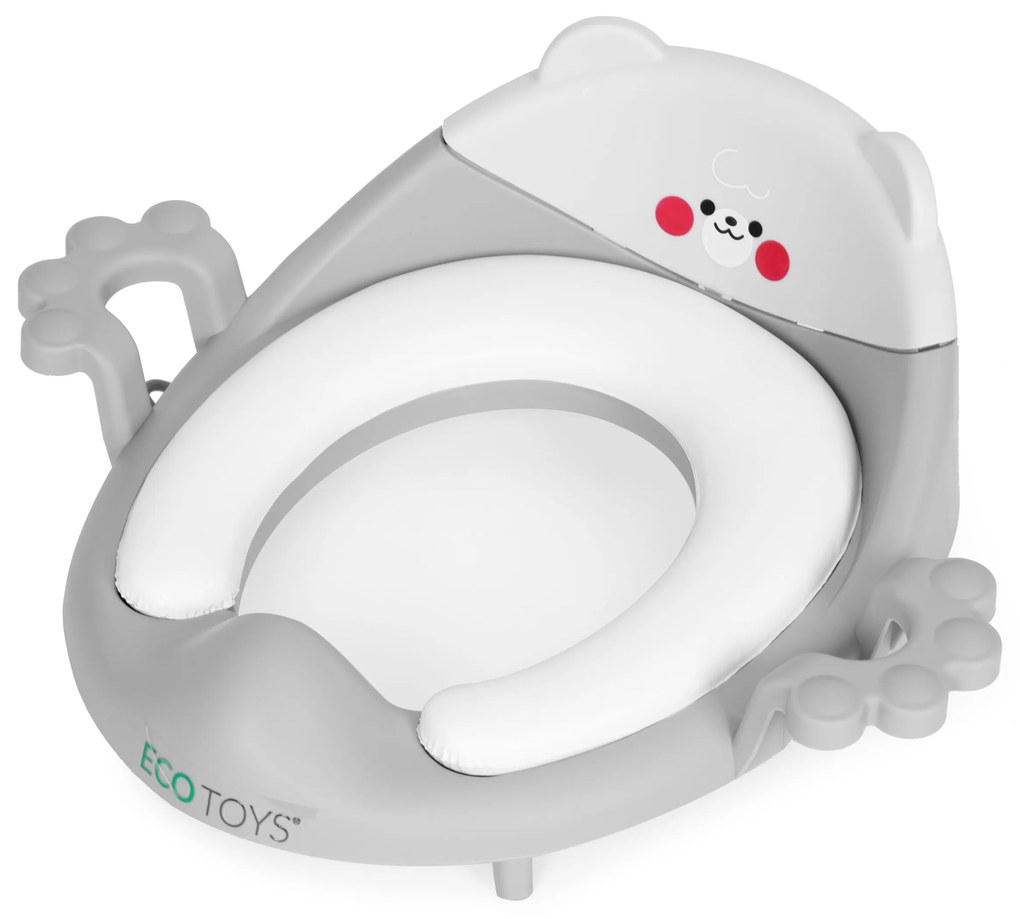 Detský WC sedák, macko, sivý, ECOTOYS