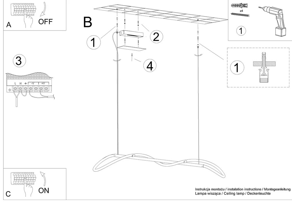 Závesné LED svietidlo Galakse 148, 1x LED 20w, 2700-6500k, b