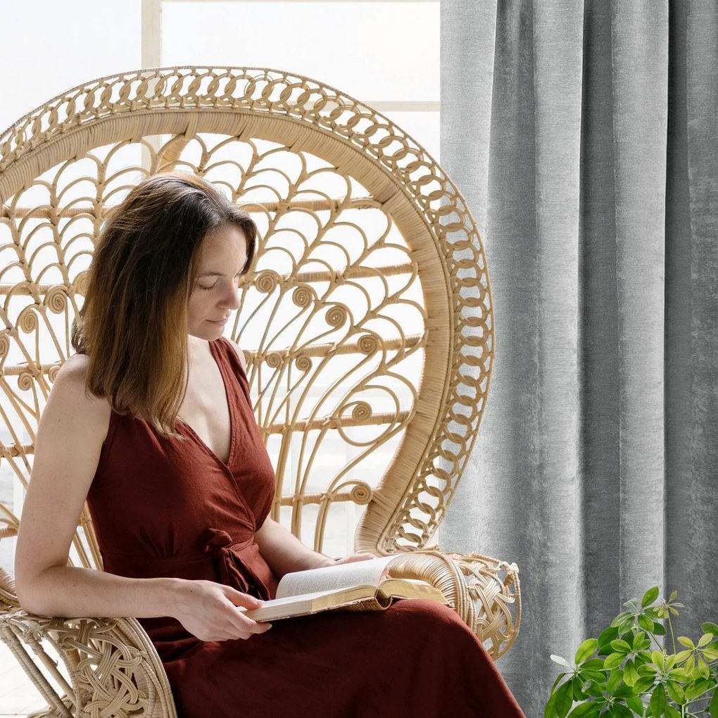 ZÁVES NA PÁSKE NILO 140X270 CM SIVÁ