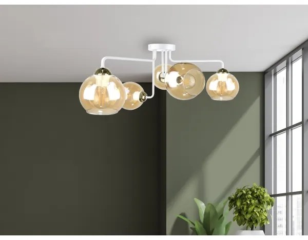 Prisadený luster MONDE WHITE 5xE27/60W/230V