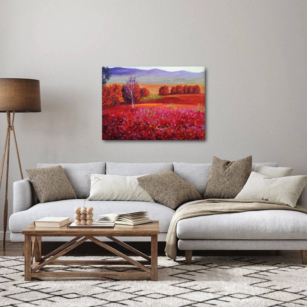 Obraz červenej krajiny (70x50 cm)
