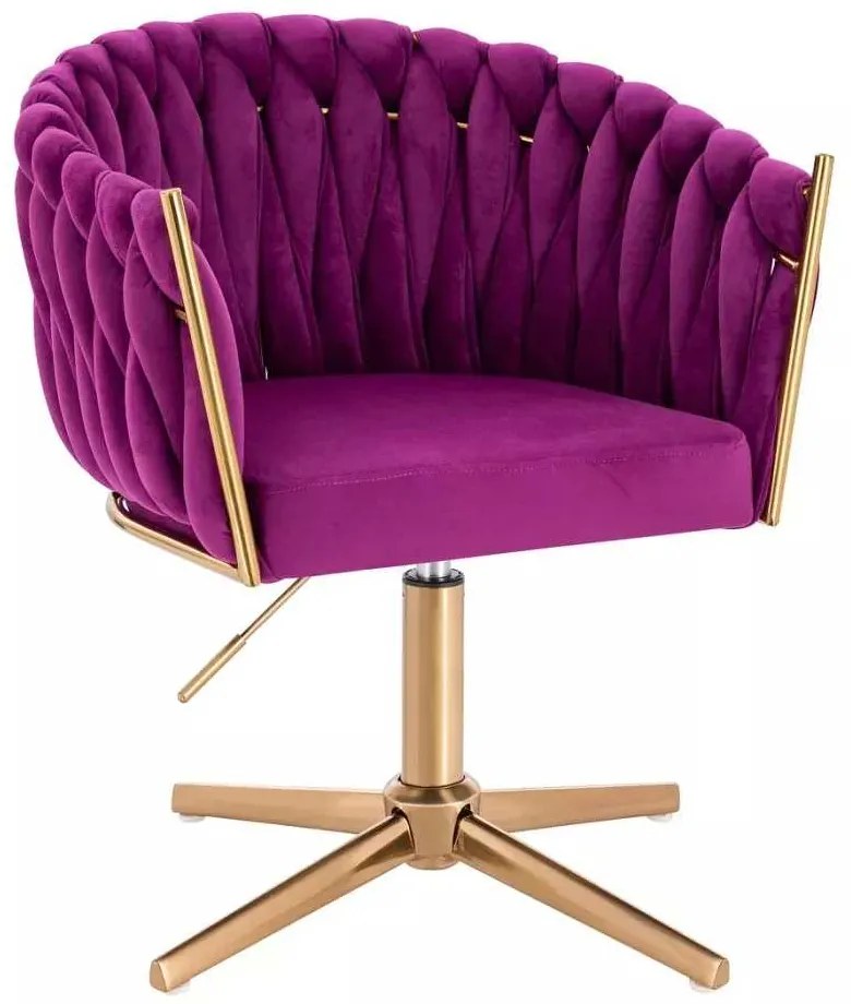 LuxuryForm DESIGN Kreslo NORDEN VELUR na zlatom kríži - fuchsia