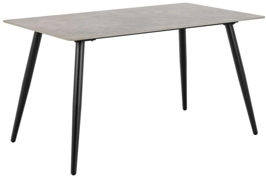 Jídelní stůl Wicklow 140 cm  šedý mramor/černý