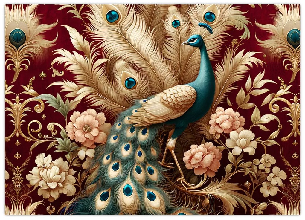 Obraz – Elegantný páv (70x50 cm)