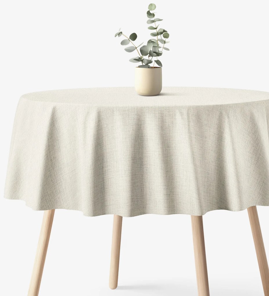 Goldea okrúhly obrus 100% bavlnené plátno - prírodný režný Ø 120 cm