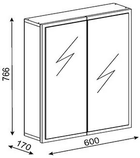 Závesná kúpeľňová skrinka so zrkadlom Kayla biela
