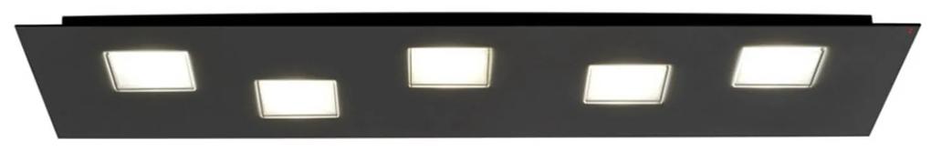 Fabbian Quarter čierne stropné LED svetlo 5-pl.