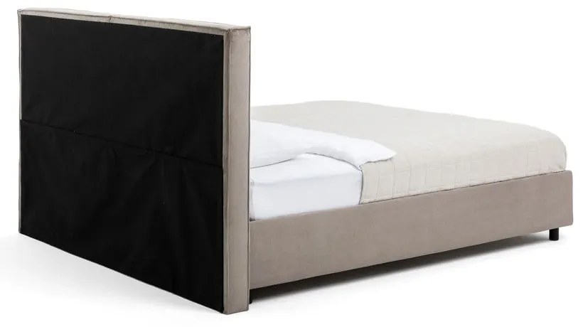 Čalúnená dvojlôžková posteľ taupe s úložným priestorom s roštom 180x200 cm Myra Bold – Bonami Selection