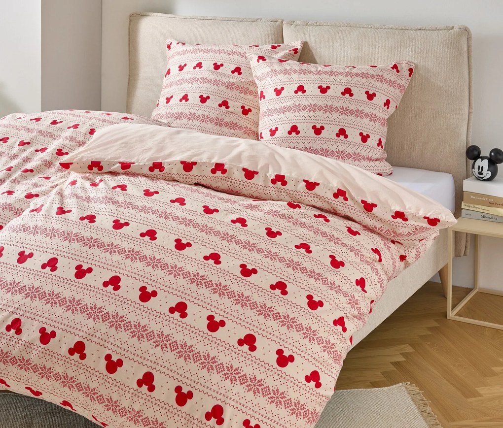 Posteľná bielizeň z jemného biberu »Mickey Mouse«, štandardná veľkosť