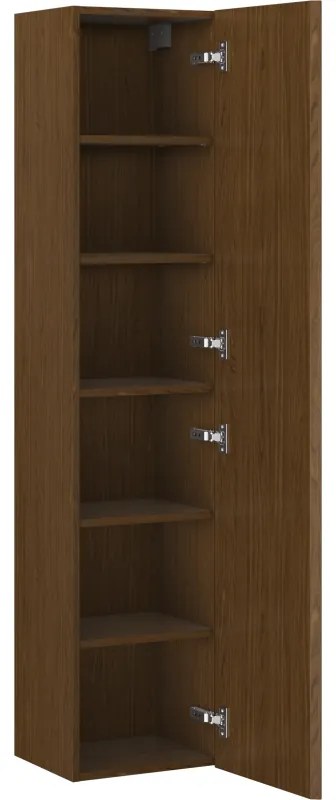 Mexen Rivel, kúpeľňový podstavec 35 cm, 1 dvierka, drážkovaný, orech, 91A21-03016-1-BF86