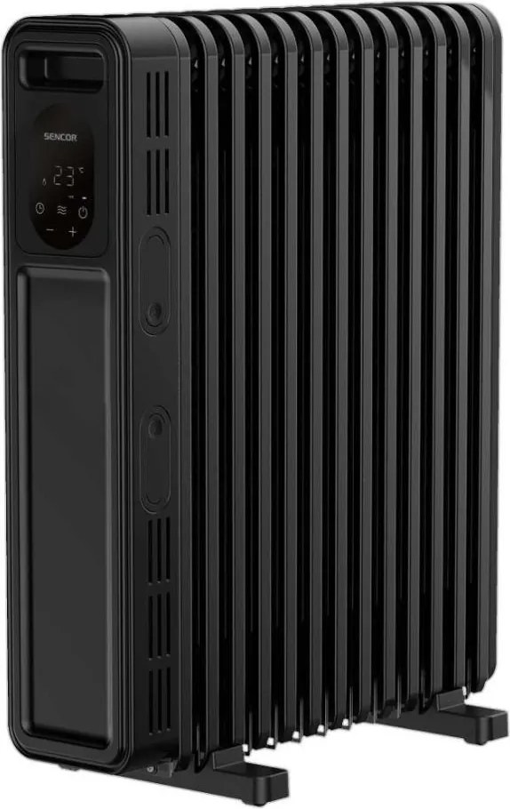 Sencor - Olejový radiátor s 13 rebrami, 1000/2500 W, 230 V, čierny + diaľkový ovládač