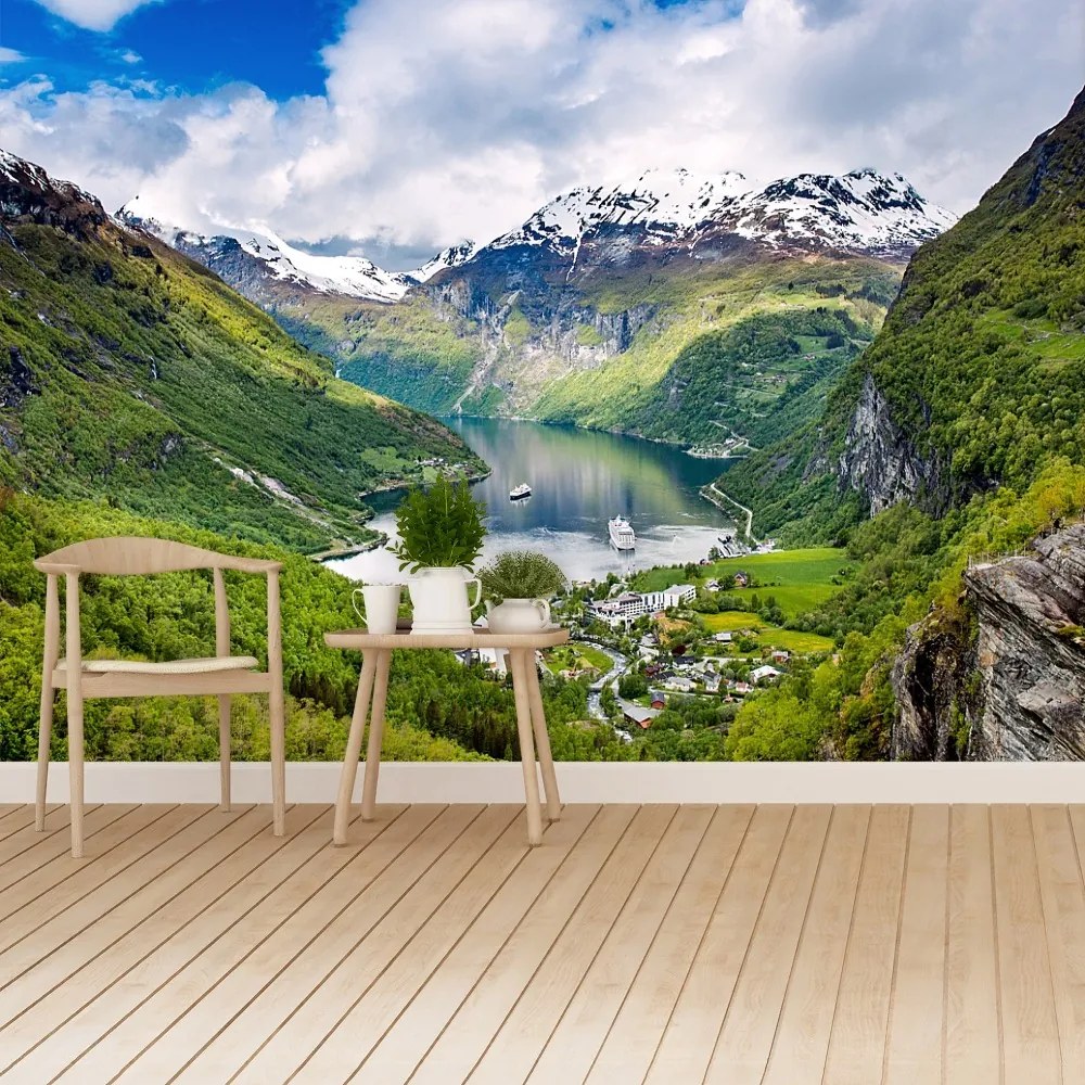 Fototapeta Vliesová Fjord nórska 312x219 cm