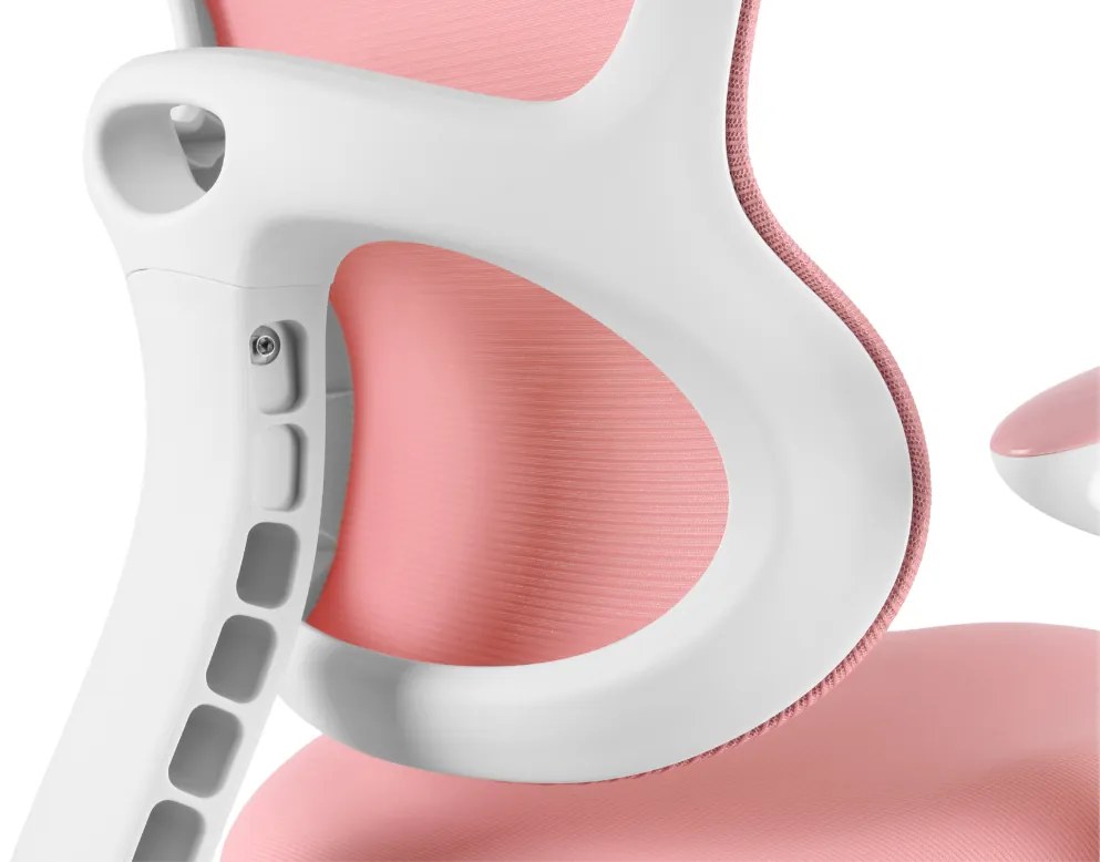 Detská rastúca stolička Neoseat JUNI 006 — látka, prateľný poťah, ružová