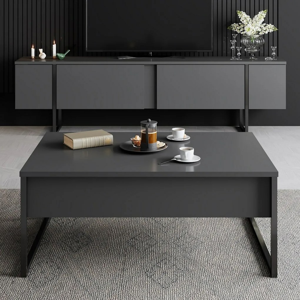 Konferenčný stolík Luxe Anthracite and Black