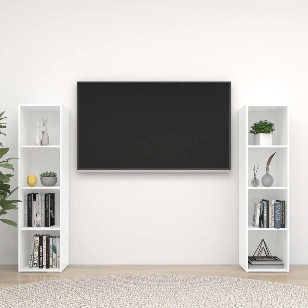 TV skrinky 2 ks biele 142,5x35x36,5 cm drevotrieska 3079916