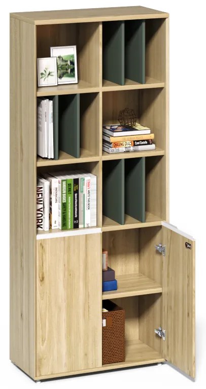 Vysoká kancelárska skriňa Houseland Profit Pro 01 dub prírodný