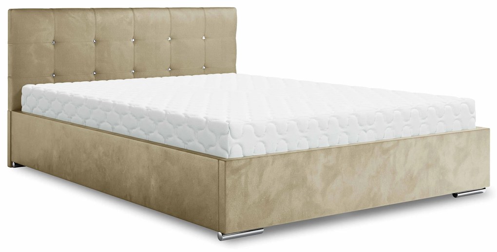 Manželská posteľ 160 cm Lonnie (béžová) (s roštom a úložným priestorom). Vlastná spoľahlivá doprava až k Vám domov. 1047091