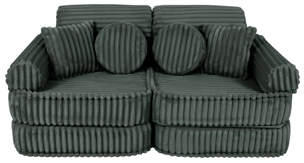 MeowBaby® Churros detská pohovka Plus, Pine Forest Green