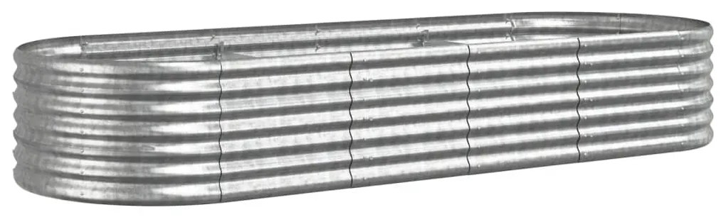 vidaXL Vyvýšený záhradný záhon práškovaná oceľ 224x80x36 cm strieborný