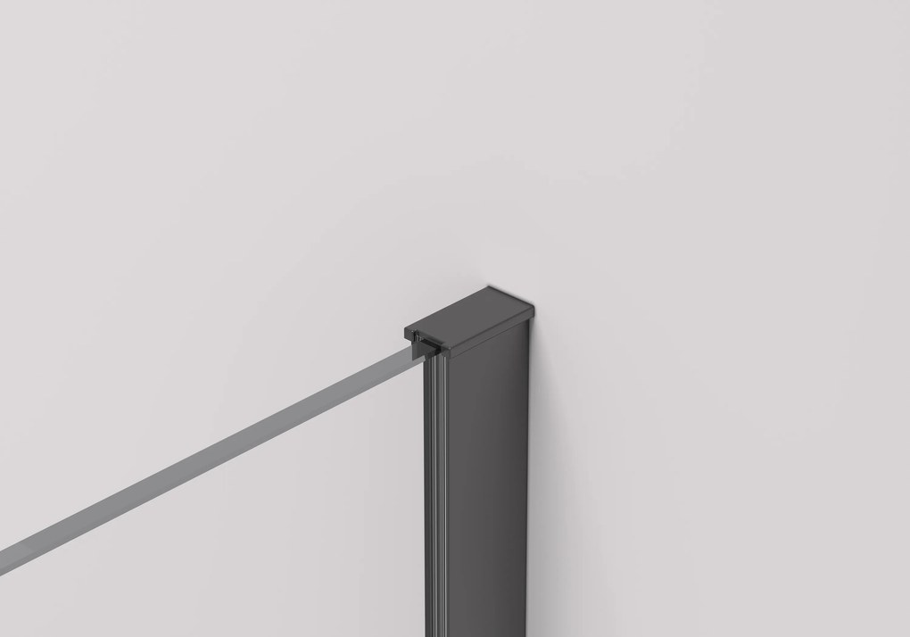 Cerano Volpe, sprchovací kút so skladacími dverami 70(dvere) x 80(stena), 6mm číre sklo, čierny profil, CER-CER-427303