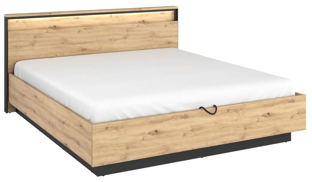 MANŽELSKÁ POSTEĽ MAXIMO 160x200 DUB ARTISAN / ČIERNA