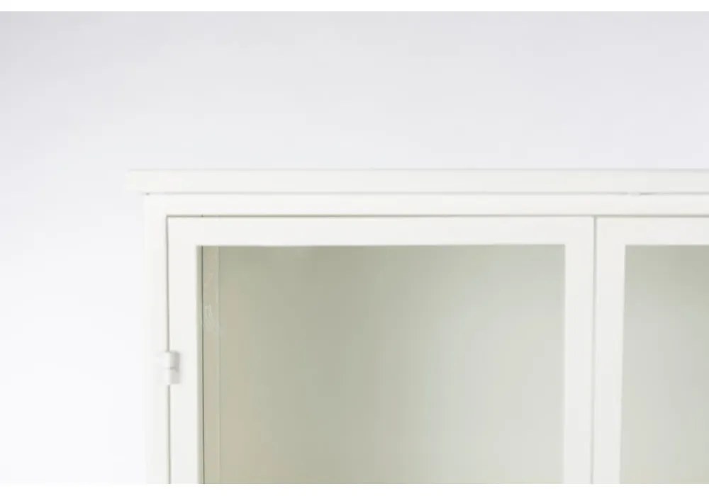 Biela kovová vitrína 35x150 cm Miya – White Label