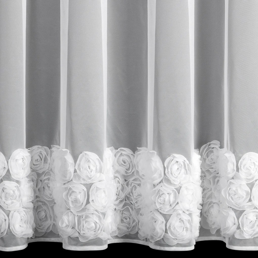 ZÁCLONA NA PÁSKE EVA MINGE ROSES4 400X160 CM BIELA