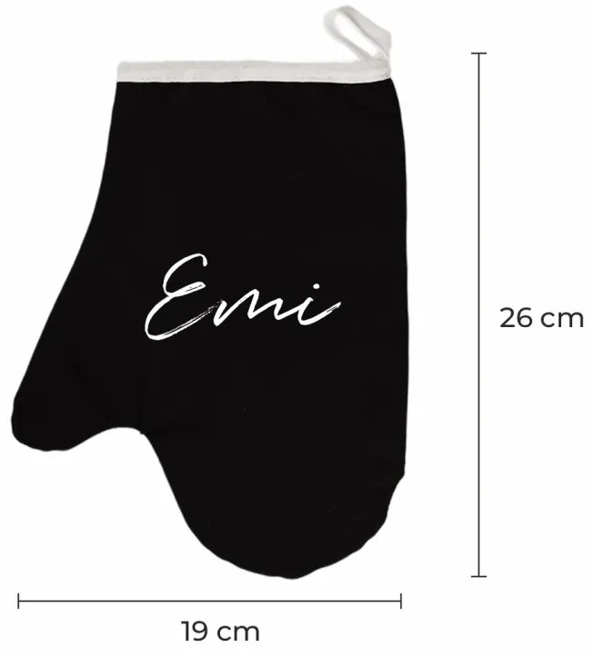 Kuchynská rukavica s vlastným textom EMI, sivá