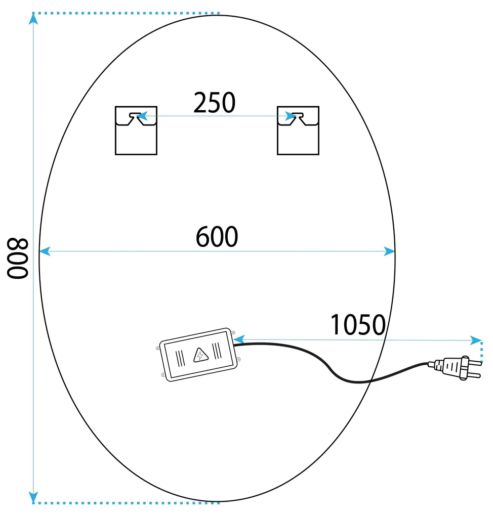 Tutumi Tutumi, LED zrkadlo 80x60cm YH-3352, HOM-01505