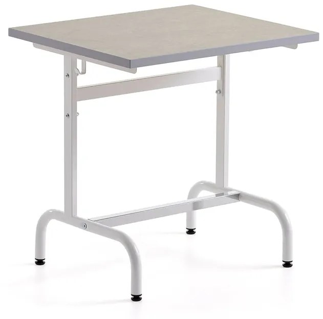 Školská lavica 180, akustické linoleum, biela/šedá